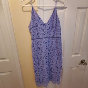 ASTR Periwinkle Lace Midi Dress